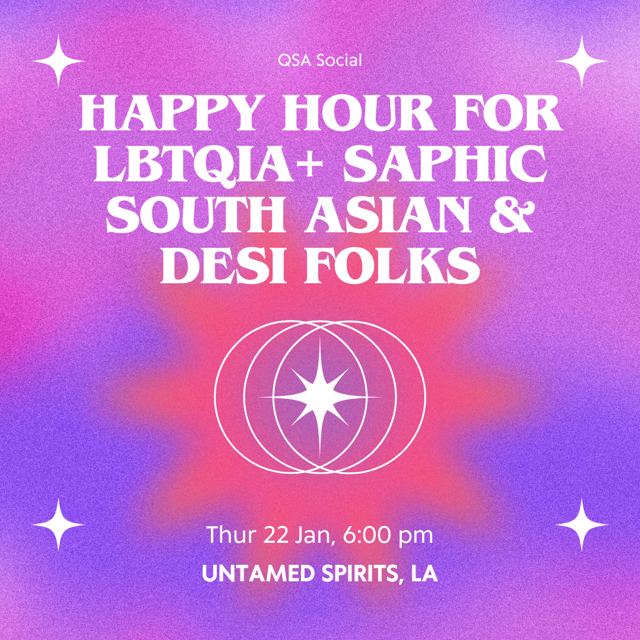 QSA Sapphic happy hour flyer, January 22, 2026
